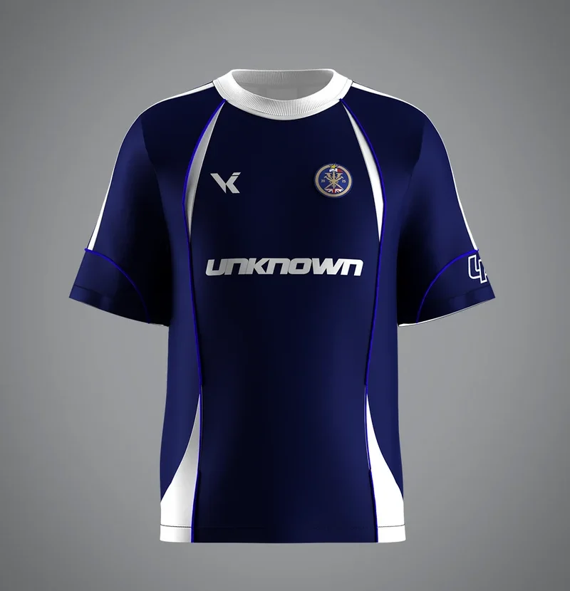 VRUNK X UNKNOWN - FOOTBALL TEE BLUE